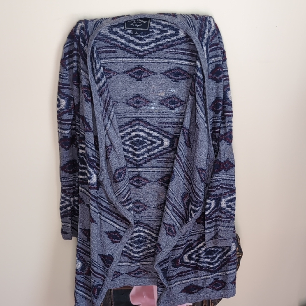 Lucky Brand Geometric‎ Blue Cardigan